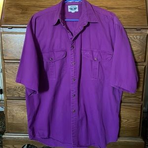 Vintage Purple Dockers Button Up Shirt size Large
